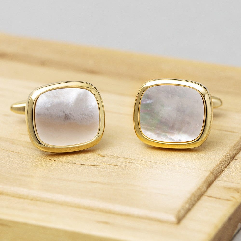 Mother of Pearl Gold Cufflinks and fashion Studs