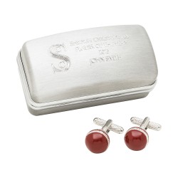 Cricket Ball Cufflinks And Personalised Engraved Cufflinks Box