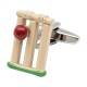Cricket Stumps and Ball Cufflinks