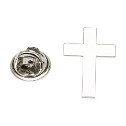 Silver Cross Lapel Pin