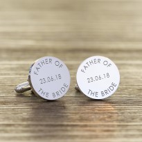 Personalised Round Father of the Bride Cufflinks