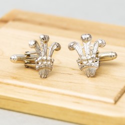 Prince of Wales feathers - Sterling Silver Cufflinks