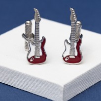 Electric Guitar Cufflinks - Red