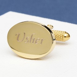 Personalised - Gold Plated Usher Cufflinks