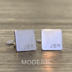 Square Initial Cufflinks Engraved