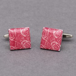 Pink Passion Rose Cufflinks