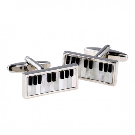 Piano Cufflinks - Mother of Pearl & Onyx