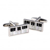 Piano Cufflinks Mother of Pearl and Onyx