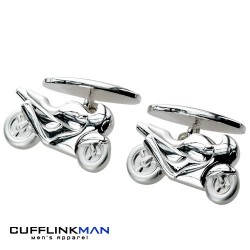 Silver SuperBike Chain Cufflinks