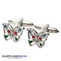 Crystal Butterfly Cufflinks