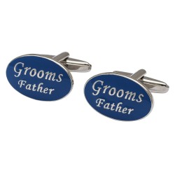 Oval Blue - Grooms Father Cufflinks