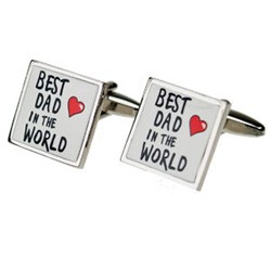 the5thL Best Dad in the World Cufflinks Fathers Day Gemelos