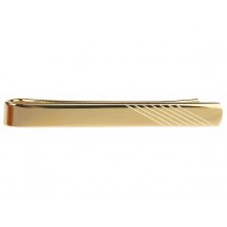 Gold Plated Tie Clip Diagonal Lines