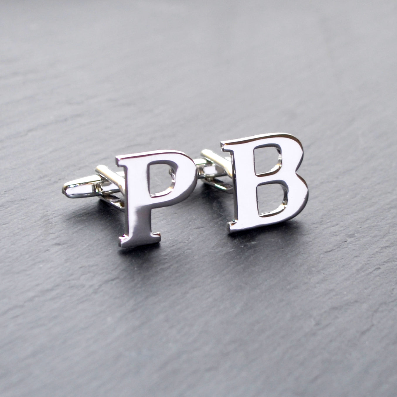 Monogram Alphabet Letters & Numbers Cufflinks