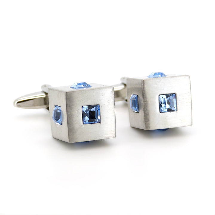 Cubed Blue Crystal Cufflinks