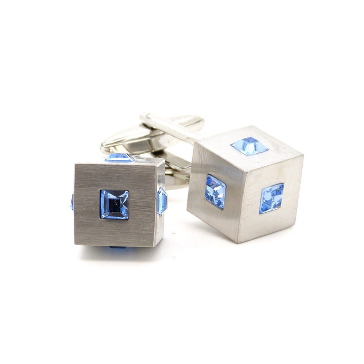 Cubed Blue Crystal Cufflinks