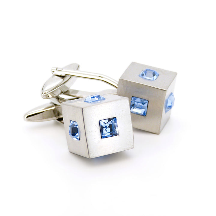 Cubed Blue Crystal Cufflinks