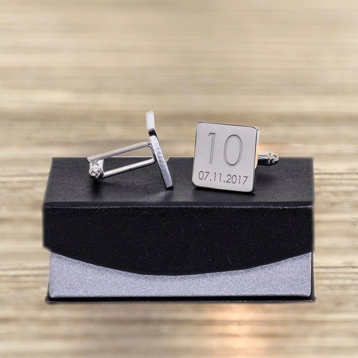 Cufflink Man Cufflinks - Personalised Anniversary & Date - Personalised Engraved Cufflinks