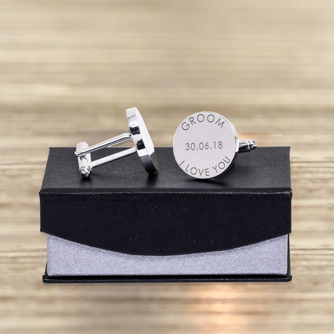 Cufflink Man Cufflinks - Personalised Any Message Personalised Engraved Cufflinks