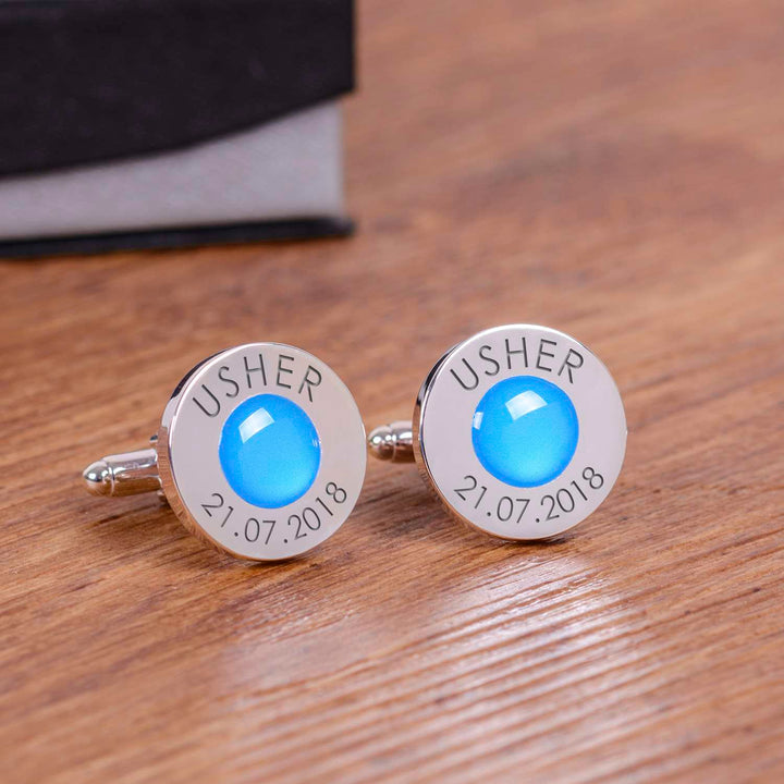 Cufflink Man Cufflinks - Personalised Colour matched Engraved Wedding Role Cufflinks