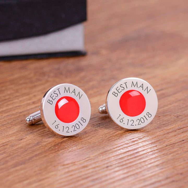 Cufflink Man Cufflinks - Personalised Colour matched Engraved Wedding Role Cufflinks