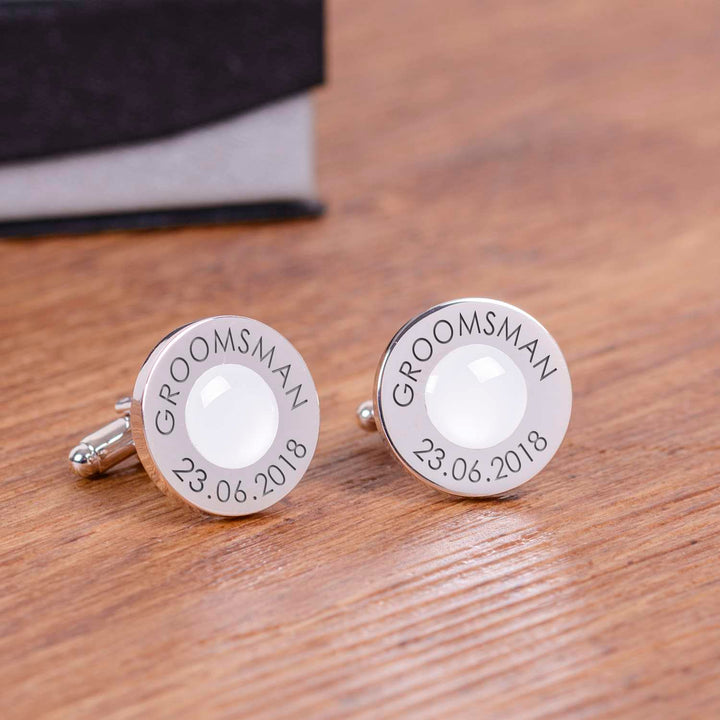 Cufflink Man Cufflinks - Personalised Colour matched Engraved Wedding Role Cufflinks