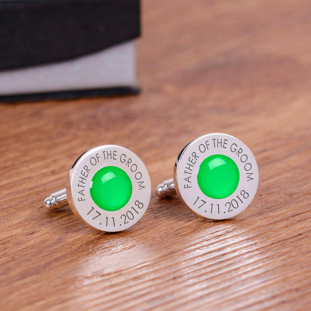 Cufflink Man Cufflinks - Personalised Colour matched Engraved Wedding Role Cufflinks