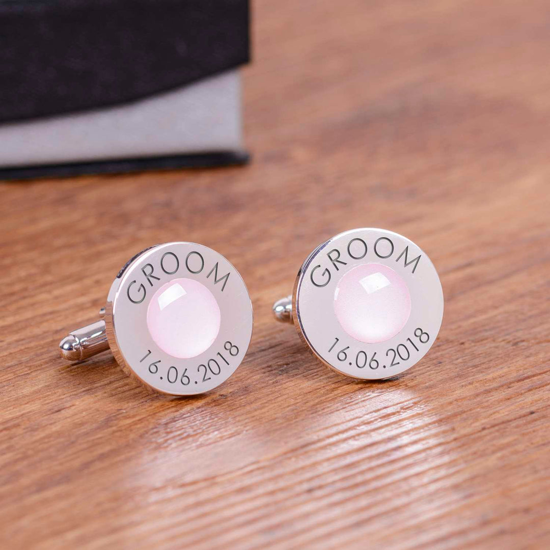 Cufflink Man Cufflinks - Personalised Colour matched Engraved Wedding Role Cufflinks