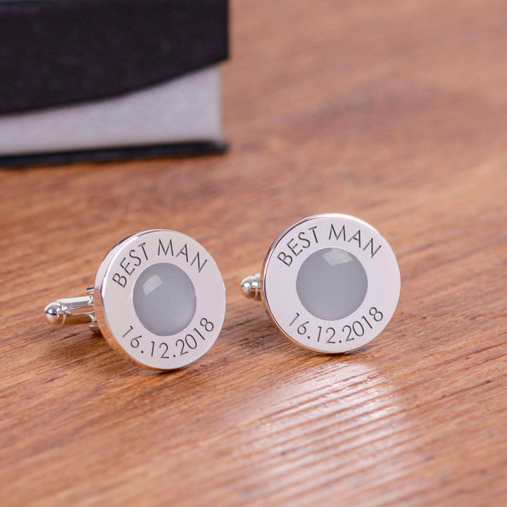 Cufflink Man Cufflinks - Personalised Colour matched Engraved Wedding Role Cufflinks