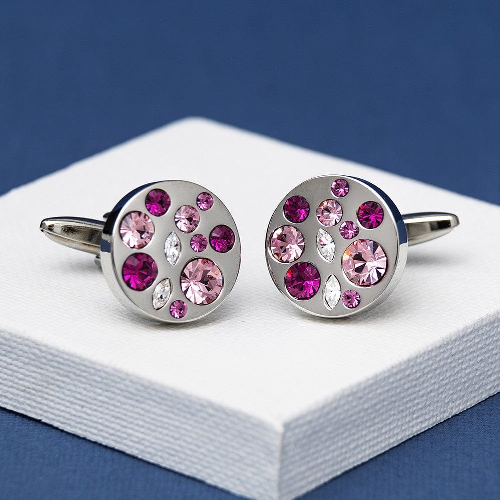 Andrew Worth Cufflinks Allure Pink Crystal Cufflinks