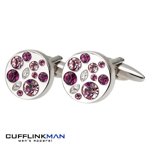 Andrew Worth Cufflinks Allure Pink Crystal Cufflinks