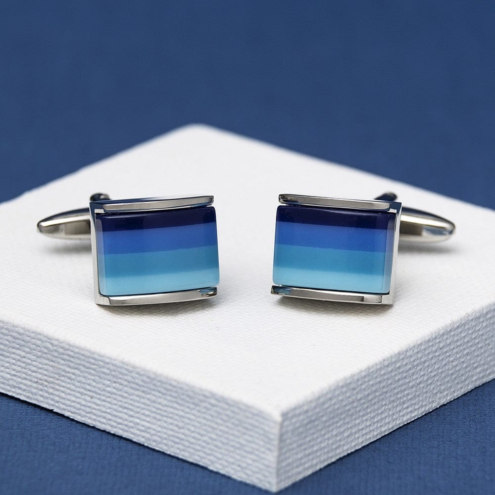 Andrew Worth Cufflinks Blue Pisco Stripe Cufflinks