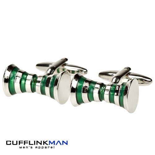 Andrew Worth Cufflinks Crescendo Green Cufflinks