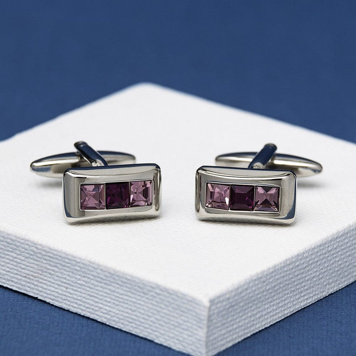 Andrew Worth Cufflinks KARN Purple Crystal Cufflinks