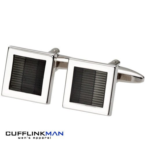 Andrew Worth Cufflinks Lelant Carbon Stripe Cufflinks