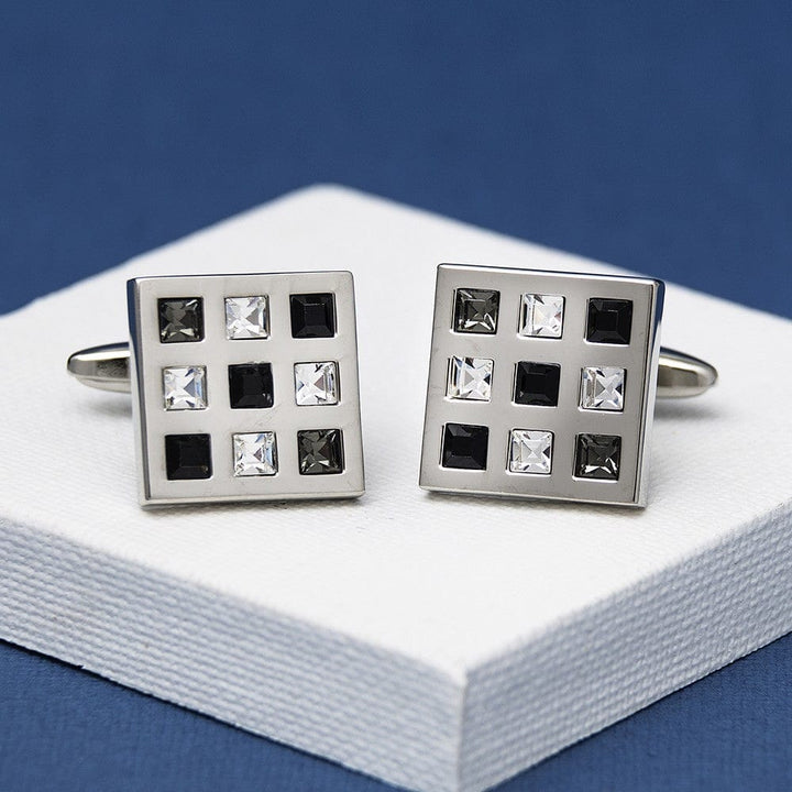 Andrew Worth Cufflinks Rosso Black Crystal Square cufflinks