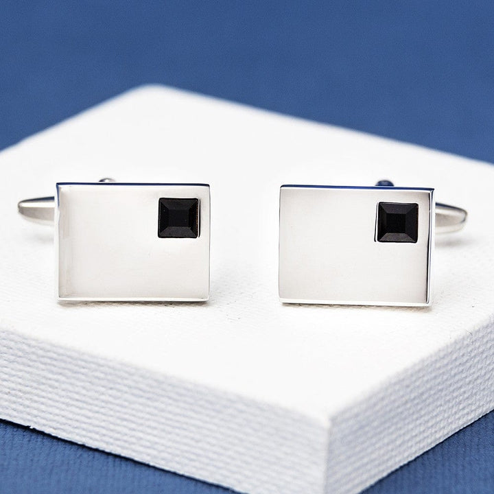 Andrew Worth Cufflinks Vianteo Crystal Black Cufflinks