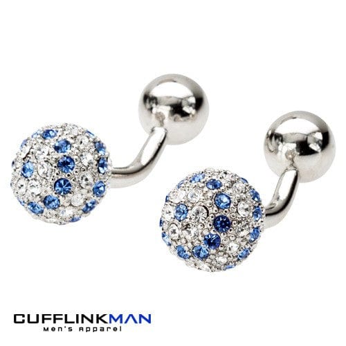 Andrew Worth Cufflinks YALE Blue Crystal Cufflinks