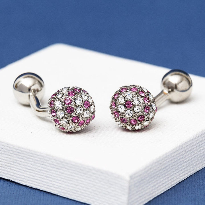 Andrew Worth Cufflinks YALE Rose Crystal Cufflinks