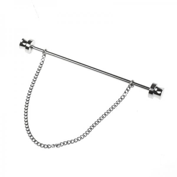 Cufflink Man Collar Bars Rhodium Plated Splayed End Collar Pin