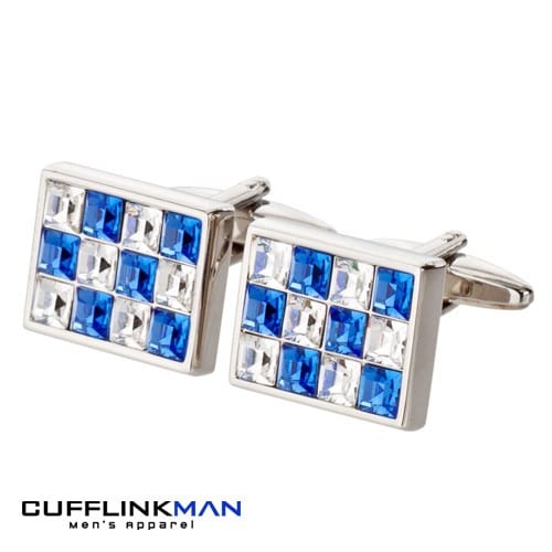 Cufflink Man Cufflinks AC Blue Crystal Cufflinks