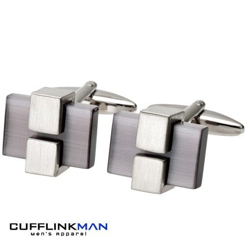 Cufflink Man Cufflinks Andor Charcoal Cats Eye Cufflinks