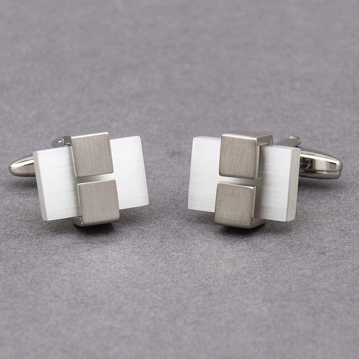 Cufflink Man Cufflinks Andor White Cats Eye Cufflinks