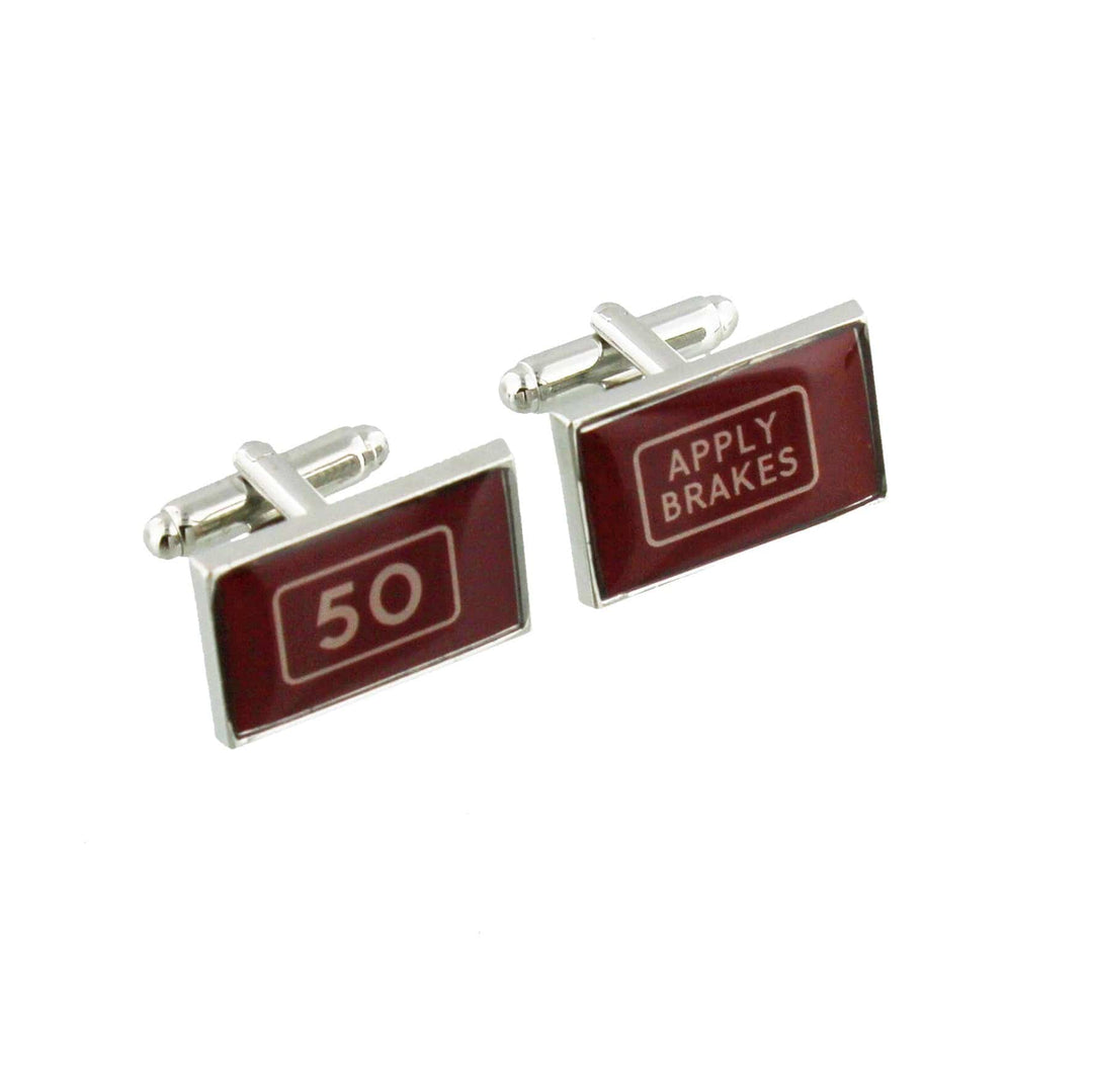 Cufflink Man Cufflinks Apply Brakes - 50th Birthday - Cufflinks