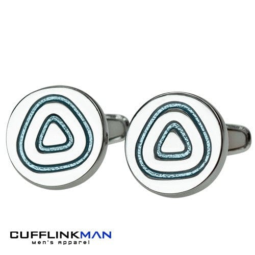 Cufflink Man Cufflinks Aqua Blue Triangles Cufflinks