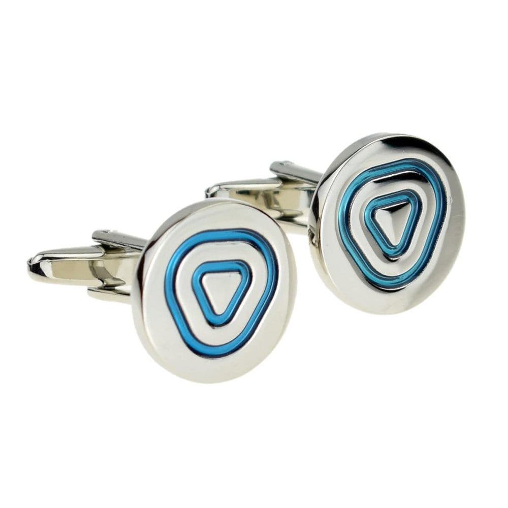 Cufflink Man Cufflinks Aqua Blue Triangles Cufflinks