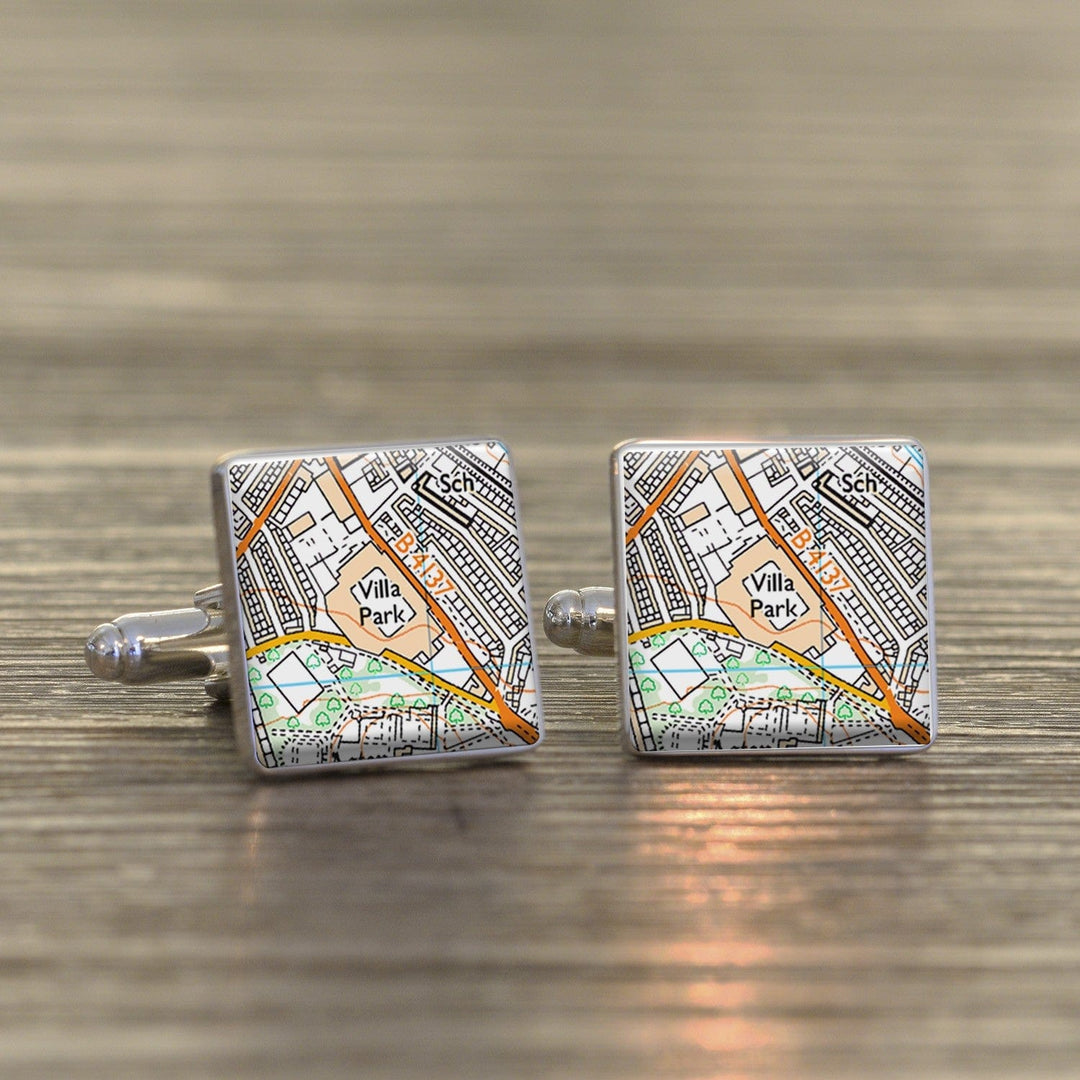 Cufflink Man Cufflinks Aston Villa Football Cufflinks Villa Park Stadium Map Cufflinks