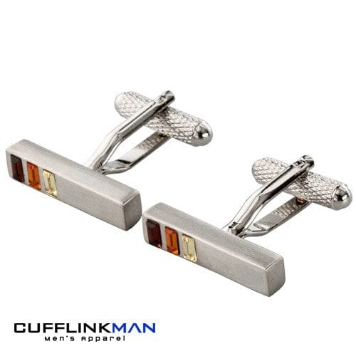 Cufflink Man Cufflinks Bali Three Crystal Bar Cufflinks