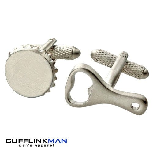 Cufflink Man Cufflinks Bartender / Waiter - Bottle top and opener Cufflinks