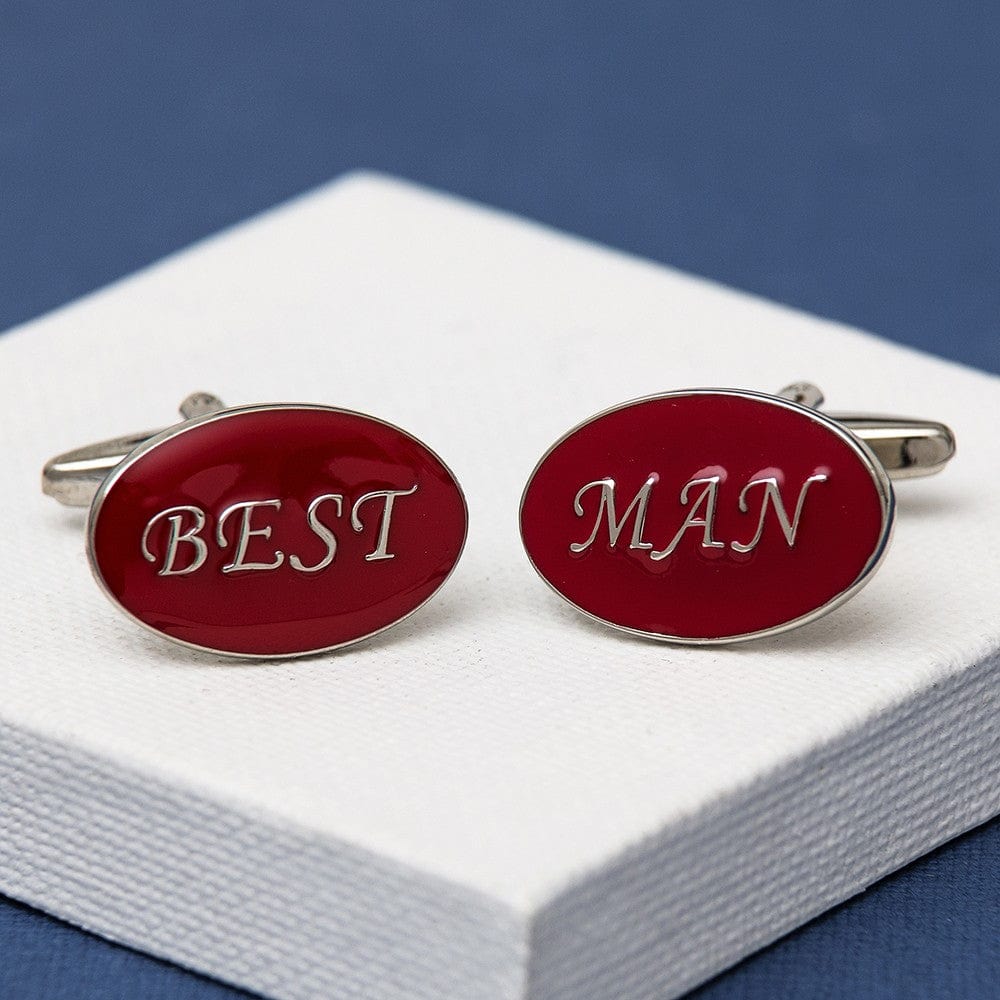 Cufflink Man Cufflinks Best Man Cufflinks Oval Red